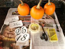 Personalized Pumpkins for Maine Barn Wedding