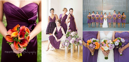 Radiant Orchid bridesmaids wedding