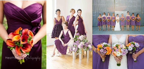 Radiant orchid bridesmaids rustic wedding