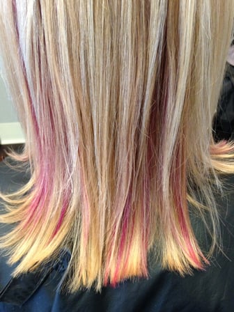 Wedding Hair Pink Highlight Examples