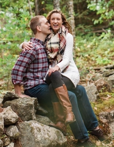 love story, rustic wedding, maine, new england, barn wedding, couple feature, engagement, college sweethearts