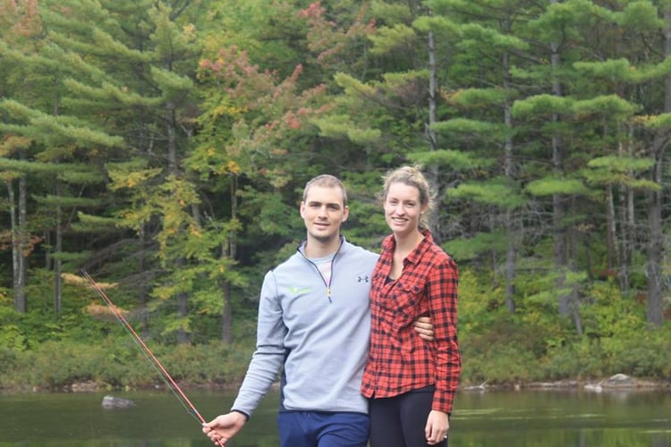 love story, rustic wedding, maine, new england, barn wedding, couple feature, engagement, college sweethearts