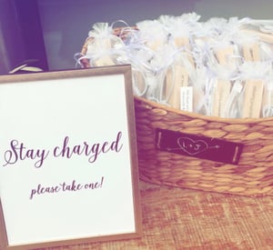 maine wedding, barn, new england, wedding favors, guest friendly, rustic wedding, portable charger, 